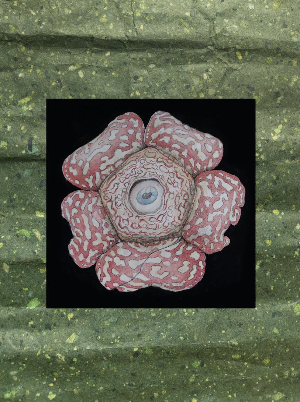 Rafflesia Flower {Floral Follies series}, 2021. Watercolour on paper 10.3x10cm