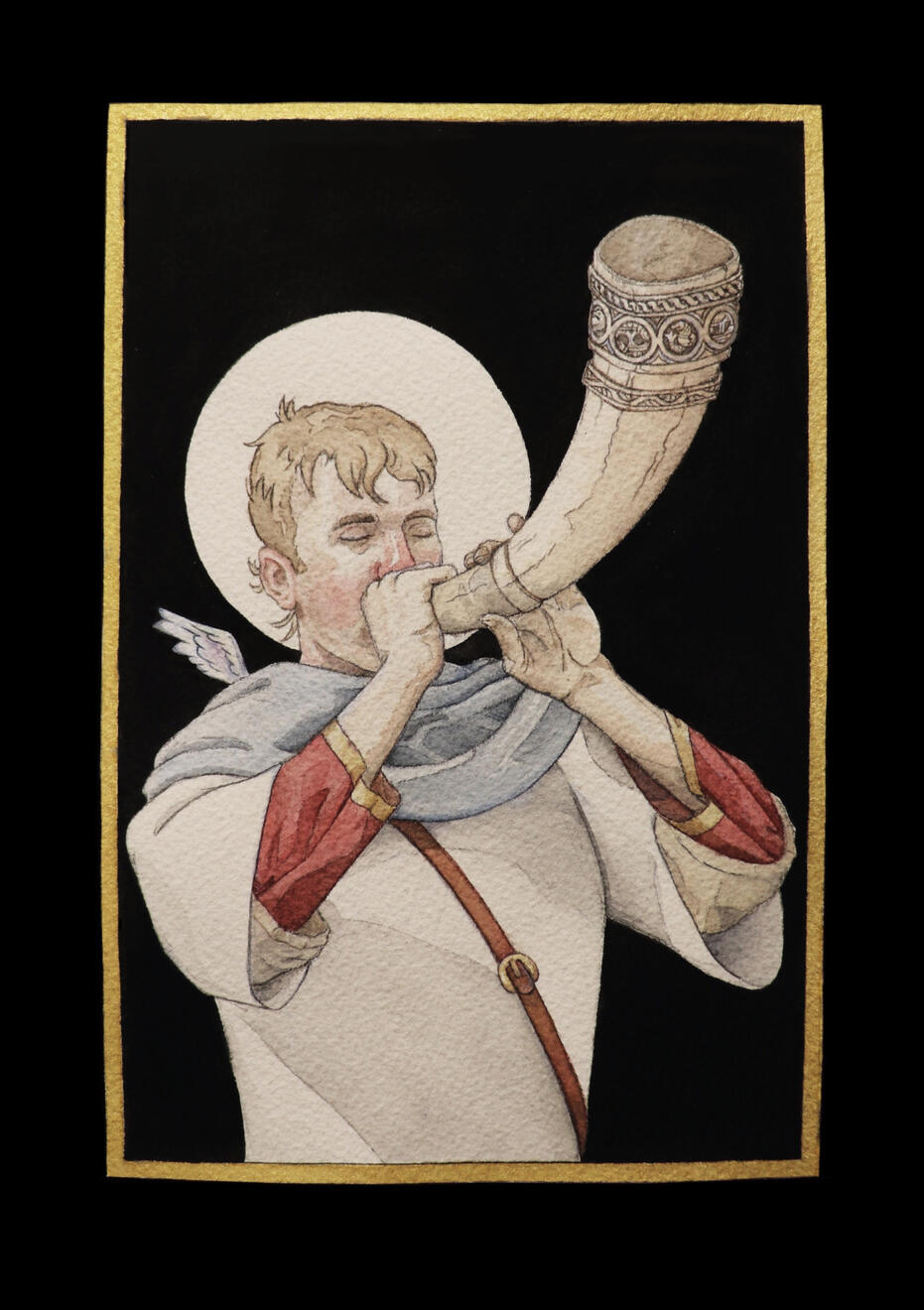 Oliphant Bearer, 2021. Watercolour on paper 14x19cm